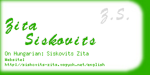 zita siskovits business card